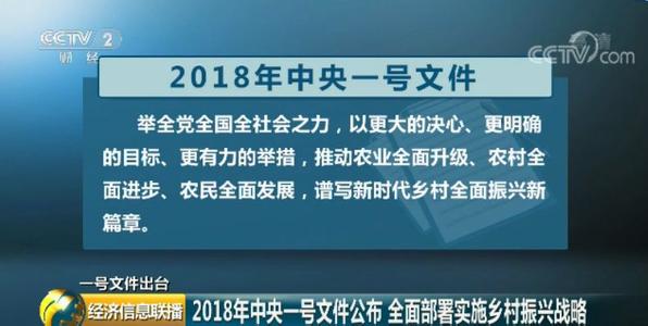 2018年中央一號(hào)文件:中共中央國務(wù)院關(guān)于實(shí)施鄉(xiāng)村振興戰(zhàn)略的意見